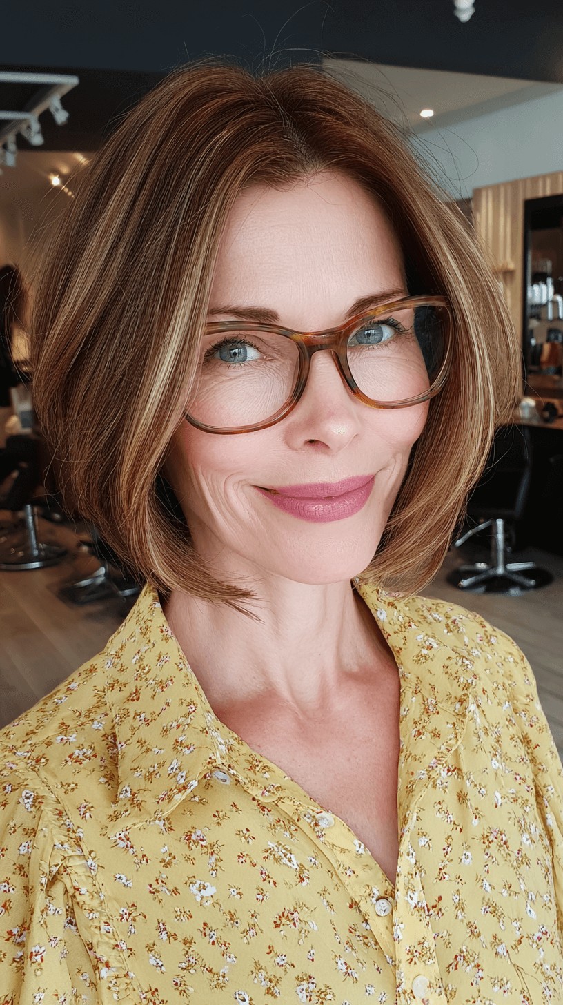 Polished Layered Bob with Subtle Highlights