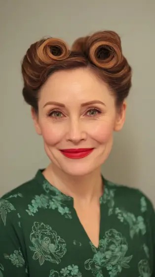 Retro-Inspired Victory Rolls with Elegant Texture