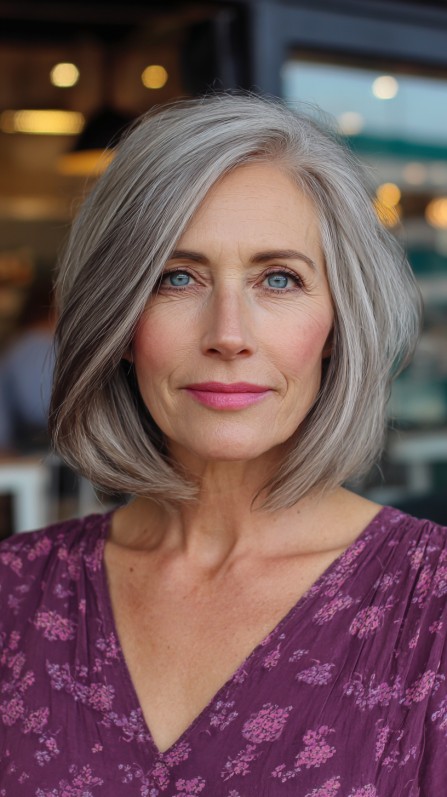 Stylish Asymmetrical Shoulder-Length Cut with Soft Movement