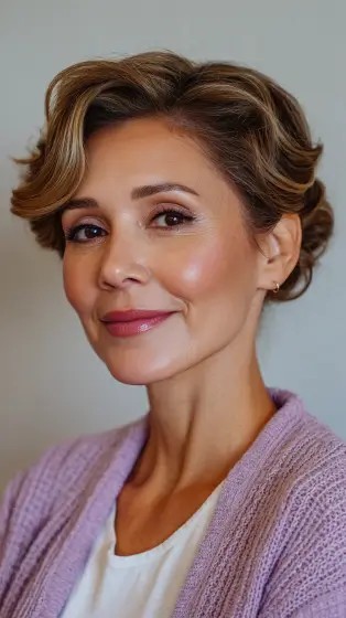 Stylish Retro-Inspired Soft Curly Updo