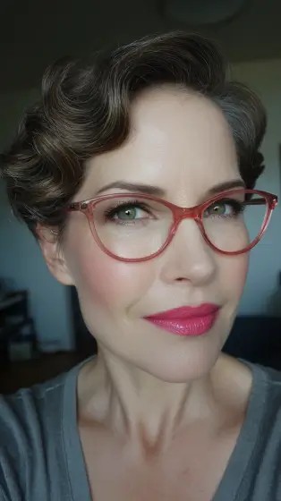 Stylish Vintage-Inspired Curly Crop with Defined Waves