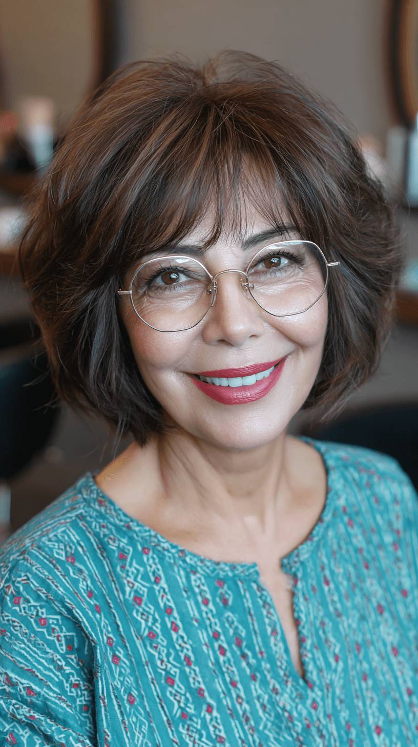 Textured Bob with Playful Long Bangs