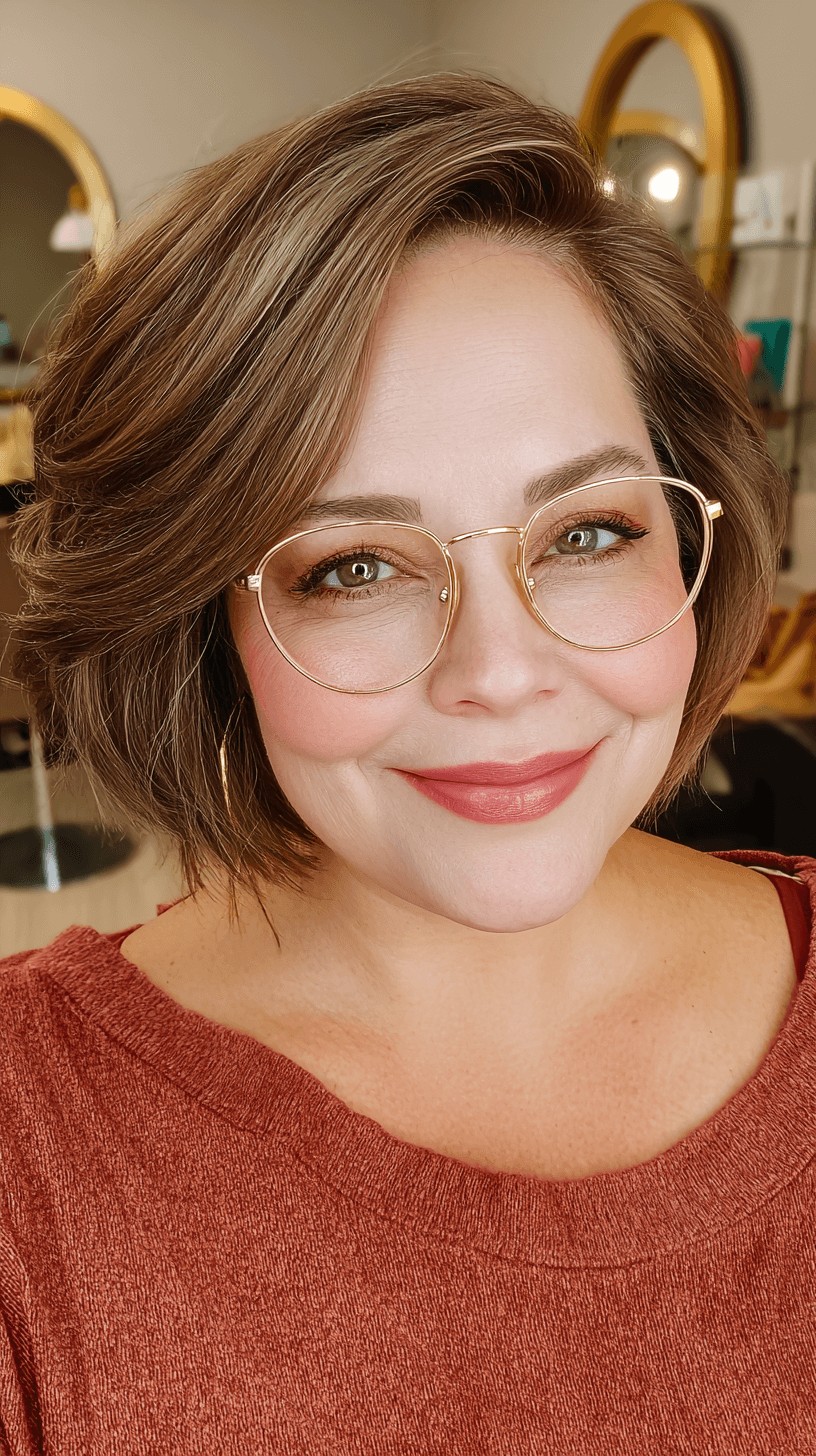 Textured Caramel Bob with Soft Volume