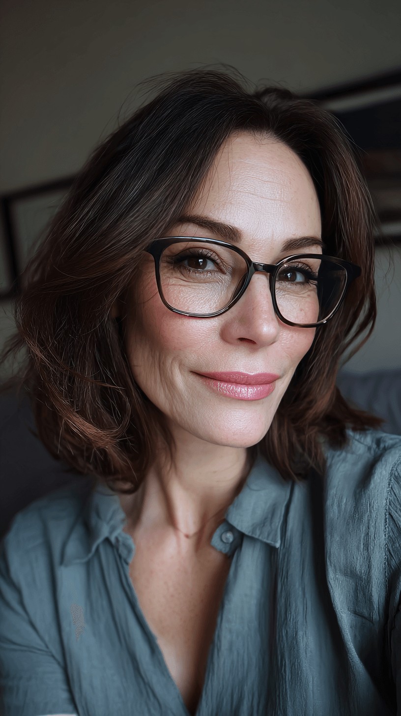 Textured Dark Chocolate Bob with Soft Movement