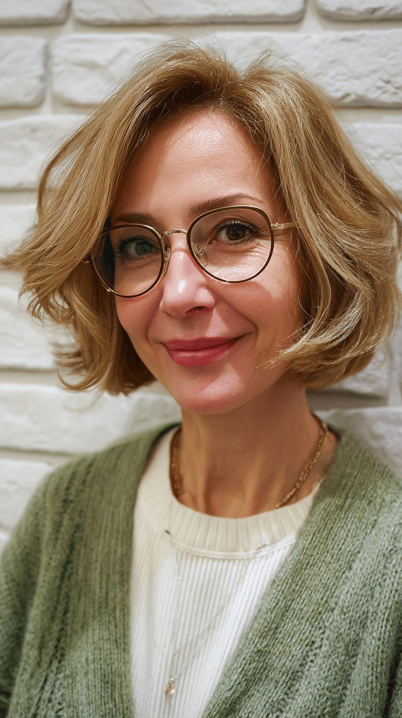 Textured Golden Bob with Soft Volume