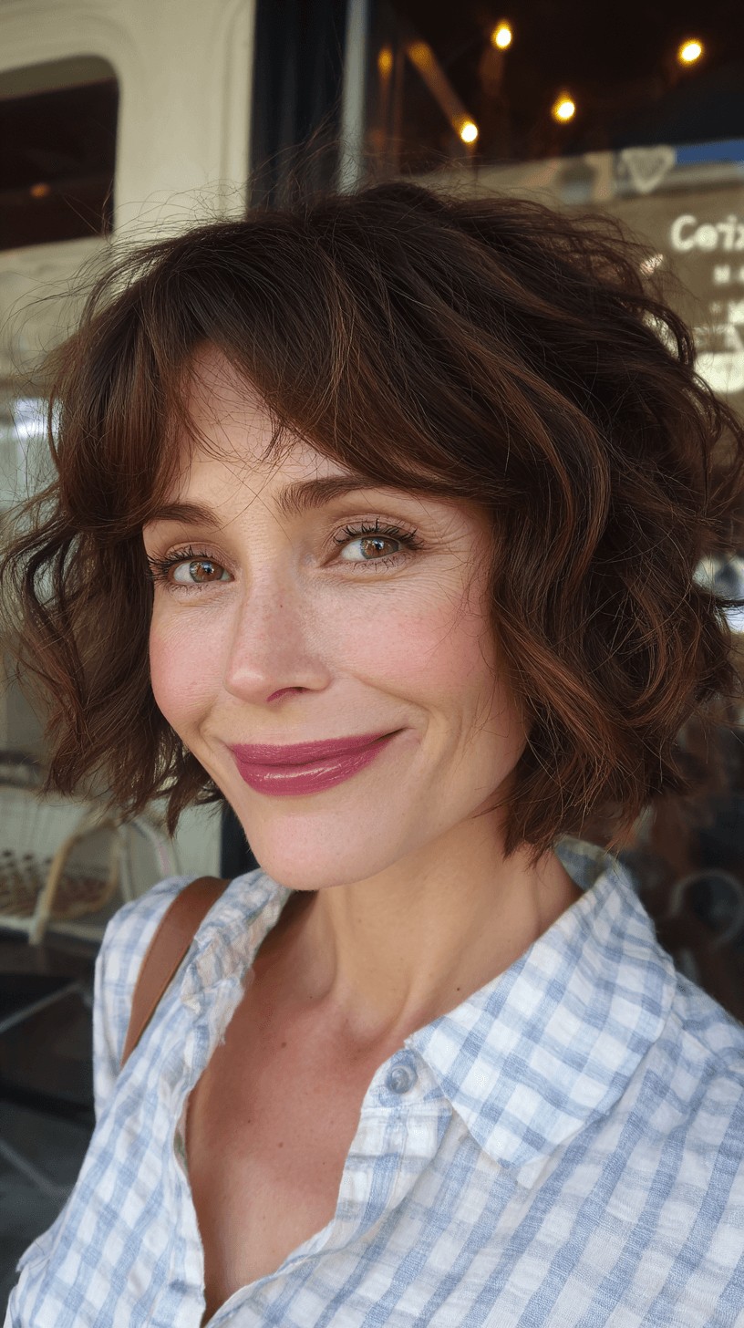 Textured Short Curly Cut with Soft Layers