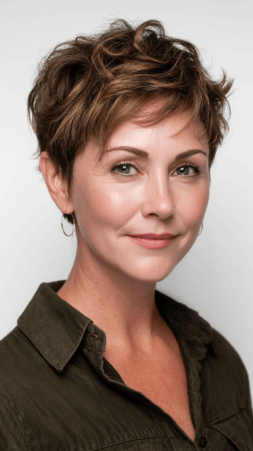 Textured Short Pixie Cut with Soft Layers