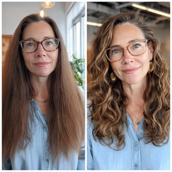 Textured Shoulder-Length Curls with Natural Movement