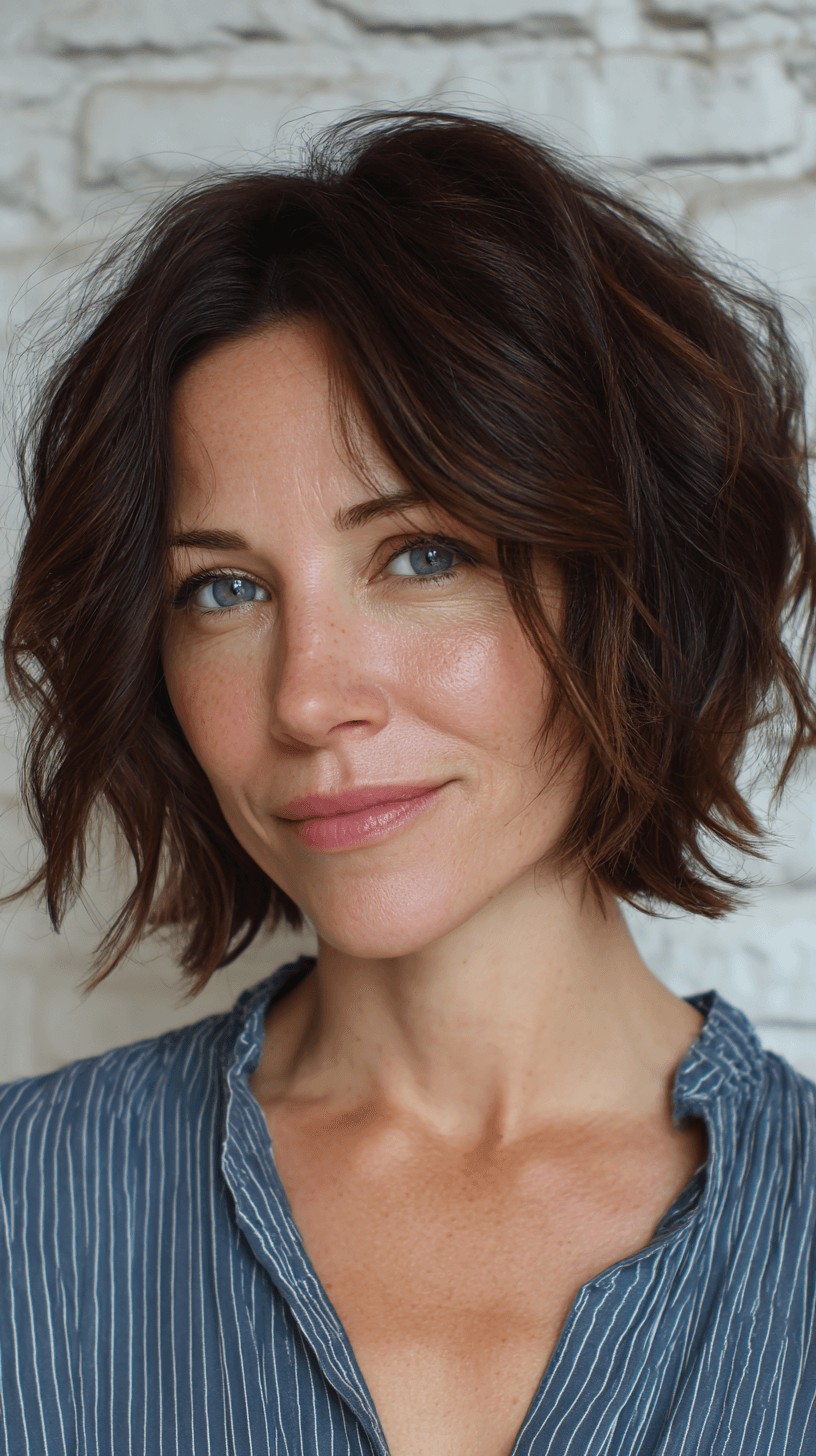 Textured Wavy Bob with Subtle Layers