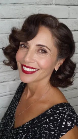 Vintage-Inspired Soft Waves with Side Part