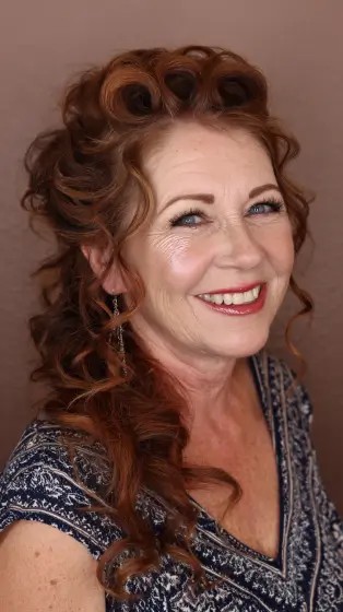 Voluminous Retro Curls with Soft Face-Framing Layers