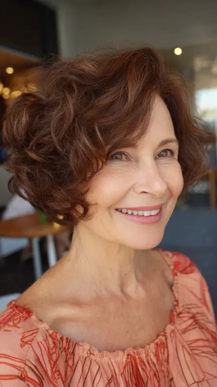 Charming Bouncy Curly Bob with Lively Texture