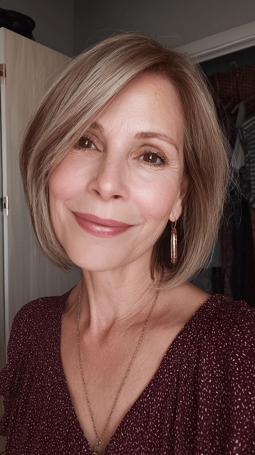 Elegant Soft Textured Blonde Bob with Subtle Layers