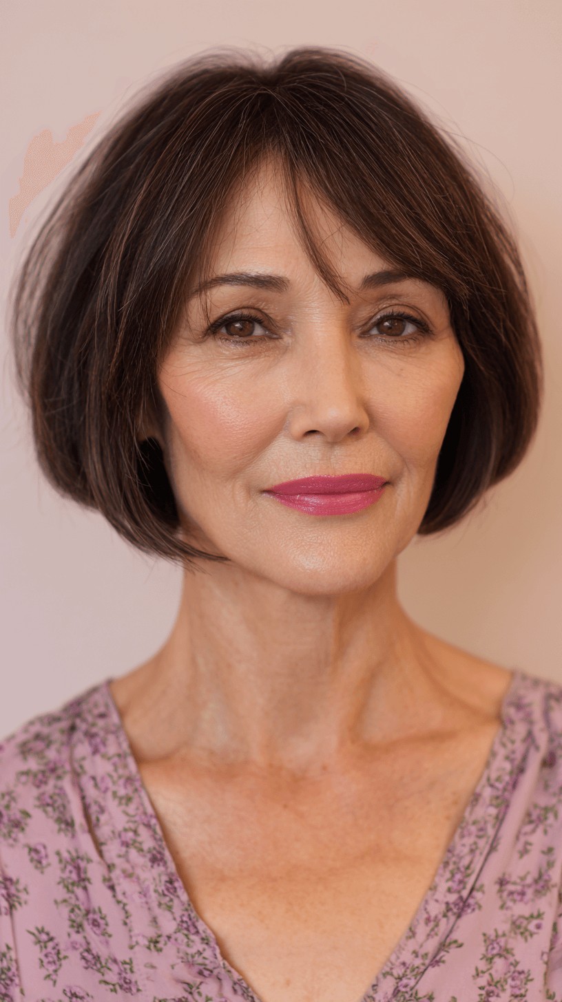 Elegant Textured Bob with Soft Bangs