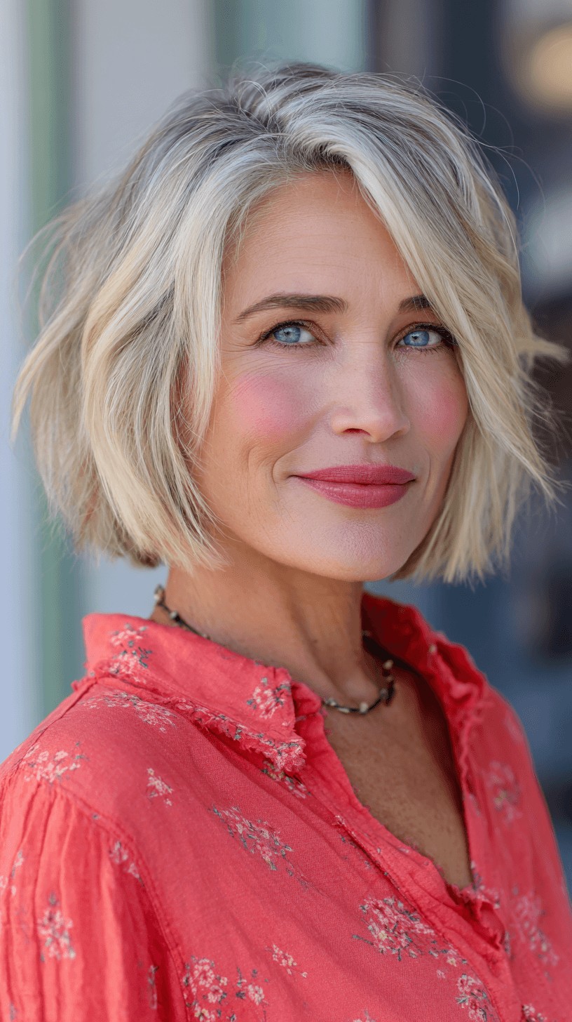 Modern Choppy Blonde Bob with Subtle Dimension