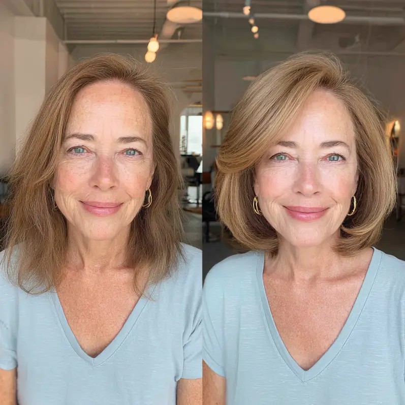 Modern Stacked Bob with Soft Curved Layers