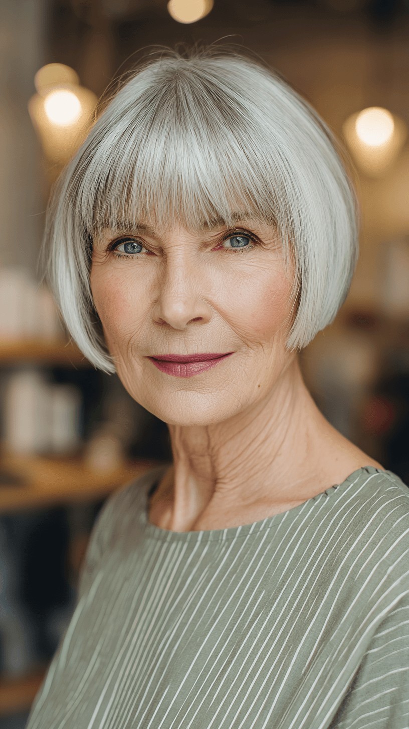 Modern Textured Bob with Soft Fringe