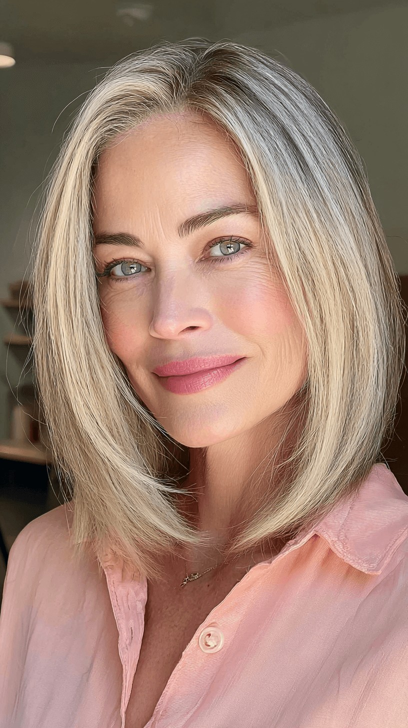 Polished Blunt Lob with Subtle Dimension