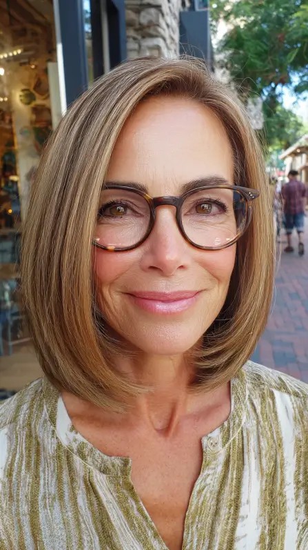Sleek Blunt Bob with Subtle Highlights