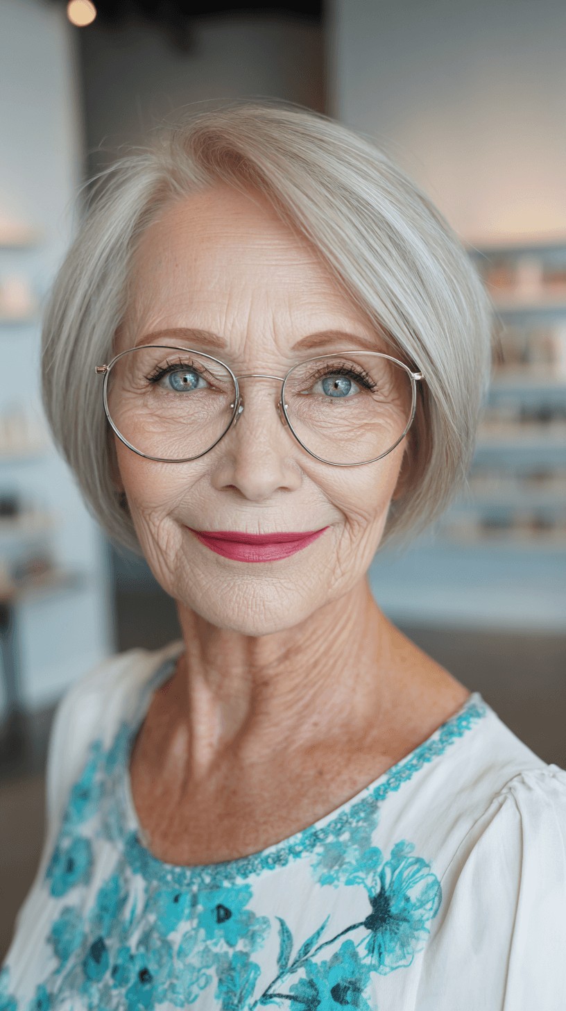 Softly Textured Ash Blonde Bob with Subtle Layers