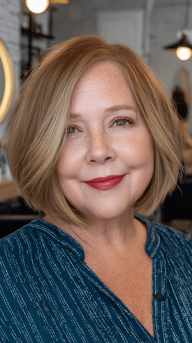 Softly Textured Blonde Bob with Subtle Layers