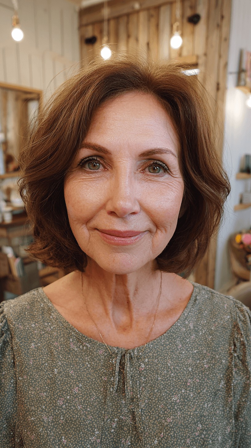 Softly Textured Bob with Natural Waves