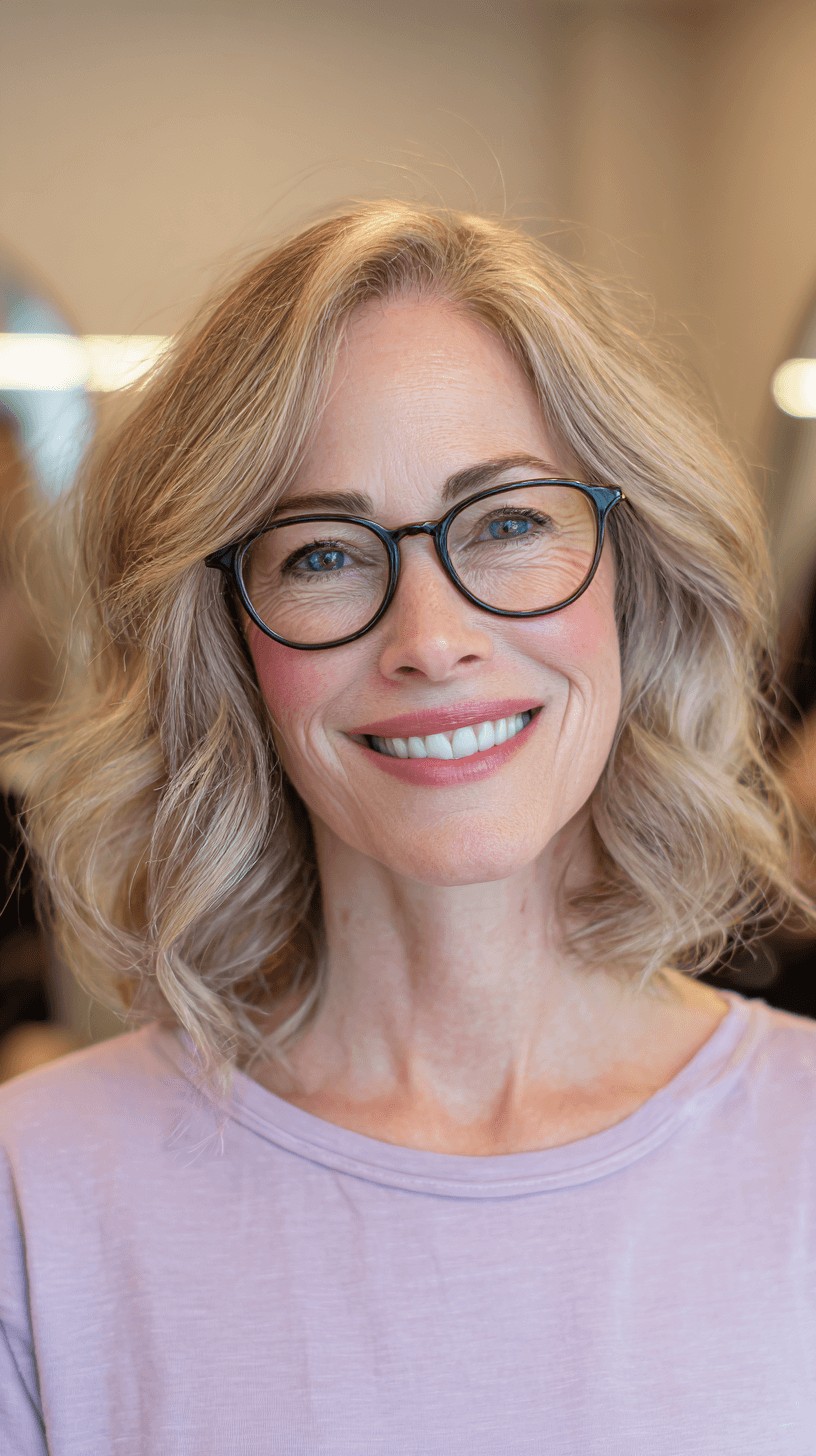 Softly Tousled Layered Blonde Waves