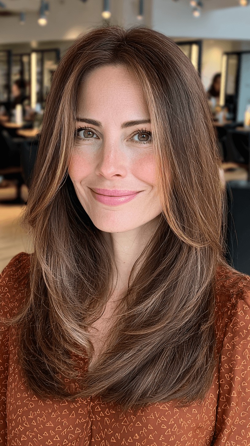 Softly Layered Long Cut with Natural Highlights
