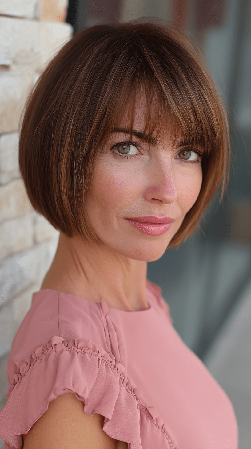 Chic Textured Bob with Soft Bangs