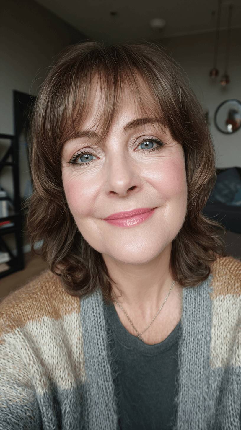 Chic Textured Bob with Soft Fringe