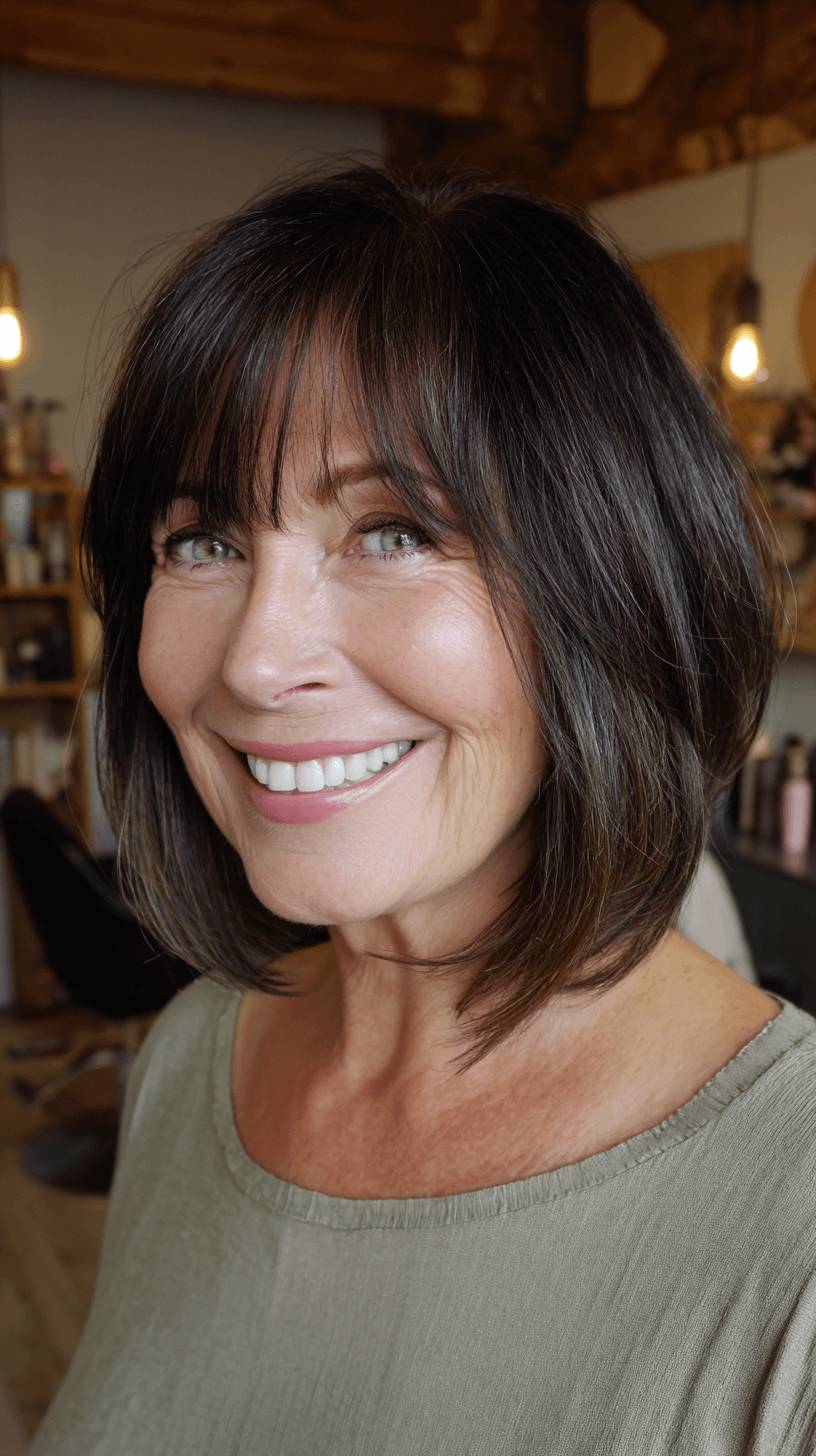 Modern Textured Bob with Soft Bangs