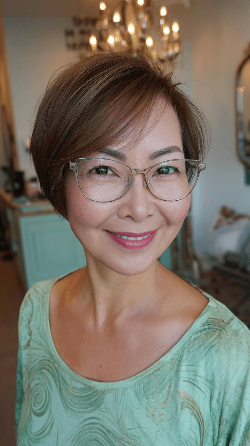 Chic Textured Side-Parted Pixie with Soft Layers