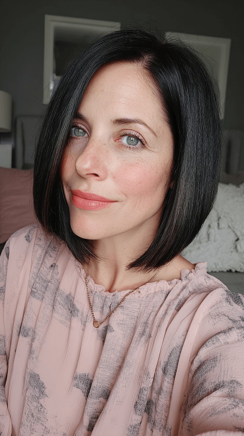 Chic Blunt Bob with Glossy Finish