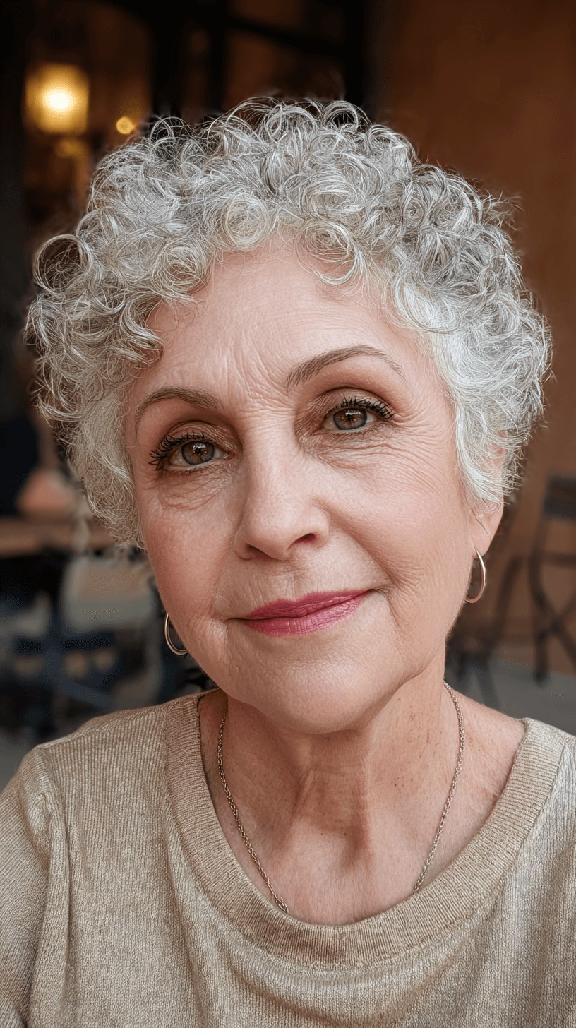 Chic Curly Silver Crop with Soft Texture