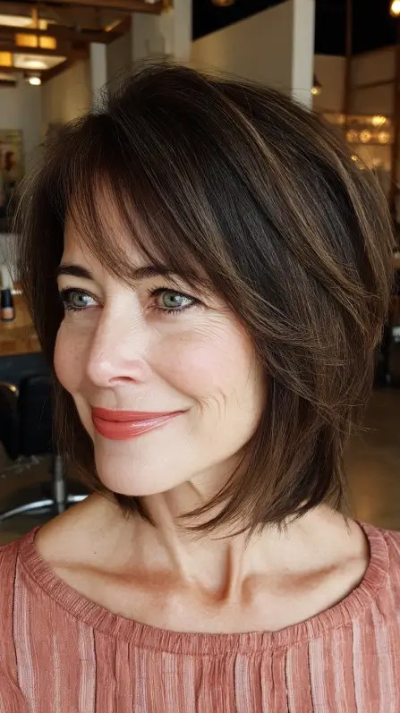 Chic Layered Bob with Soft Bangs