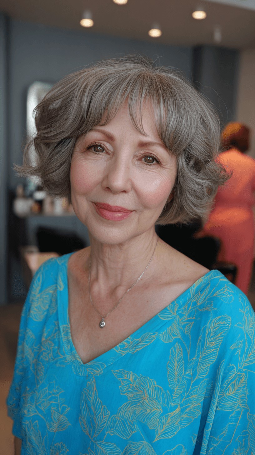 Chic Layered Bubble Bob with Soft Curls