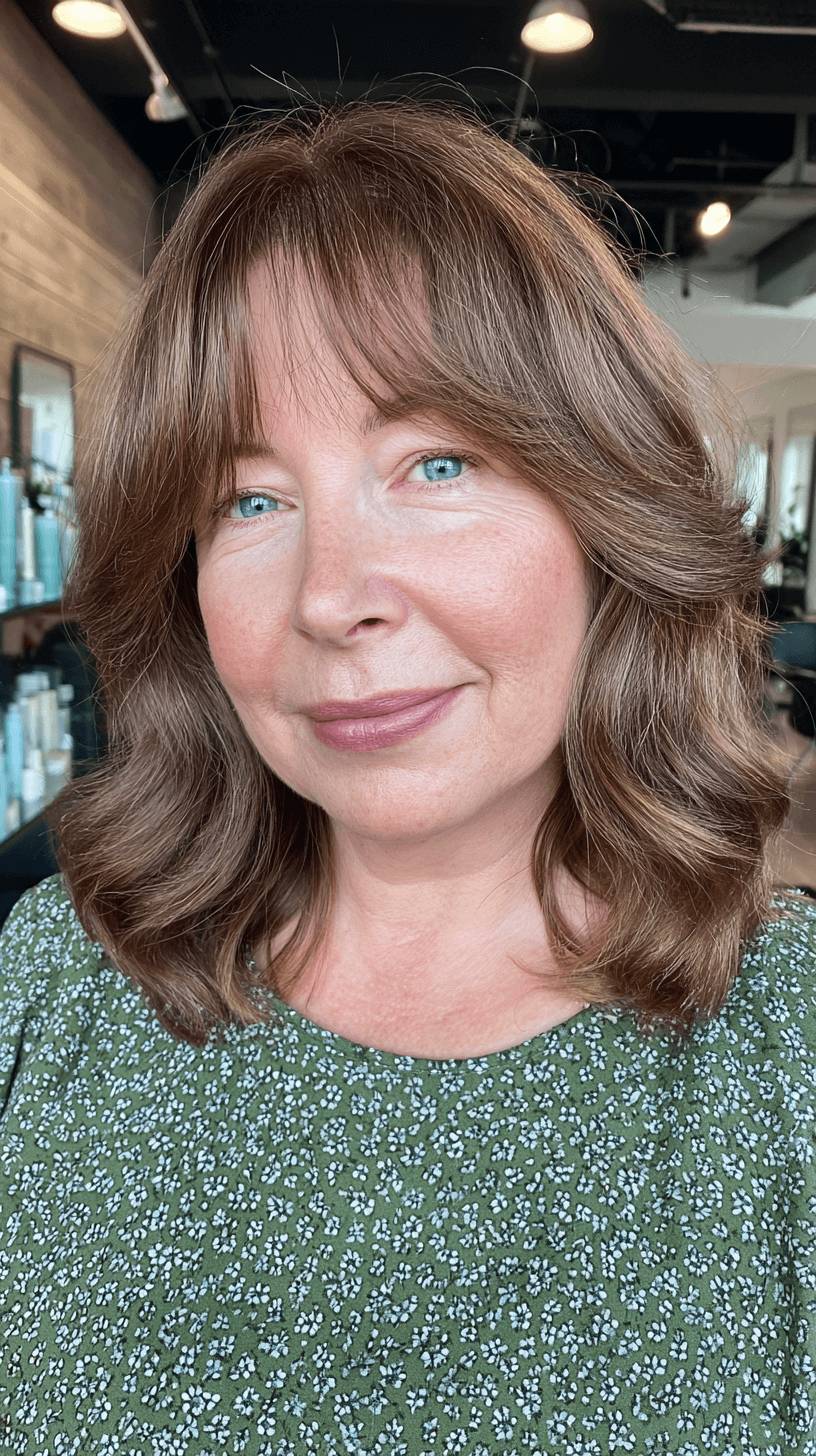 Chic Layered Cut with Soft Face-Framing Bangs