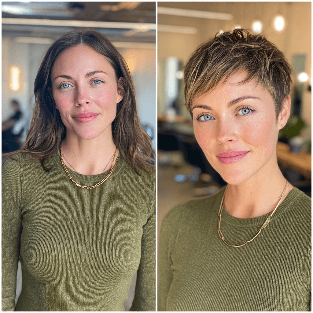 Chic Short Pixie Cut with Light Balayage Highlights
