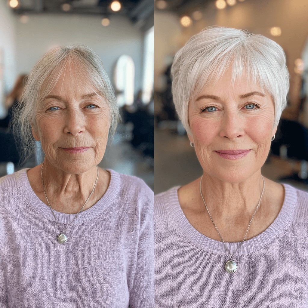 Chic Short Silver Textured Pixie Cut