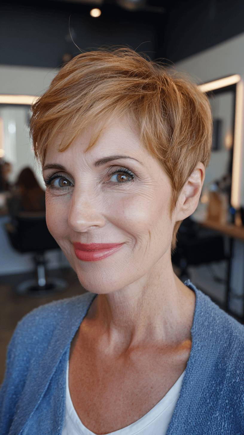 Chic Side-Parted Textured Pixie Cut