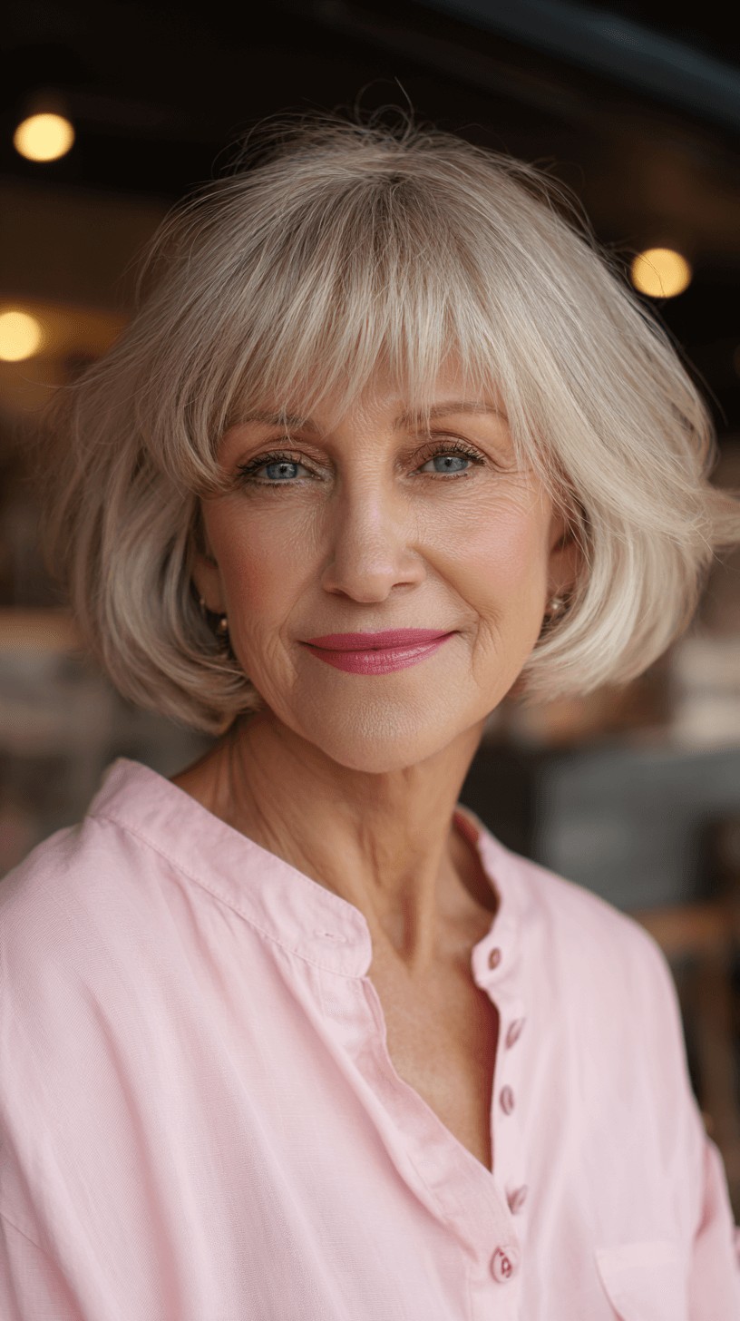 Chic Soft Textured Bob with Subtle Bangs