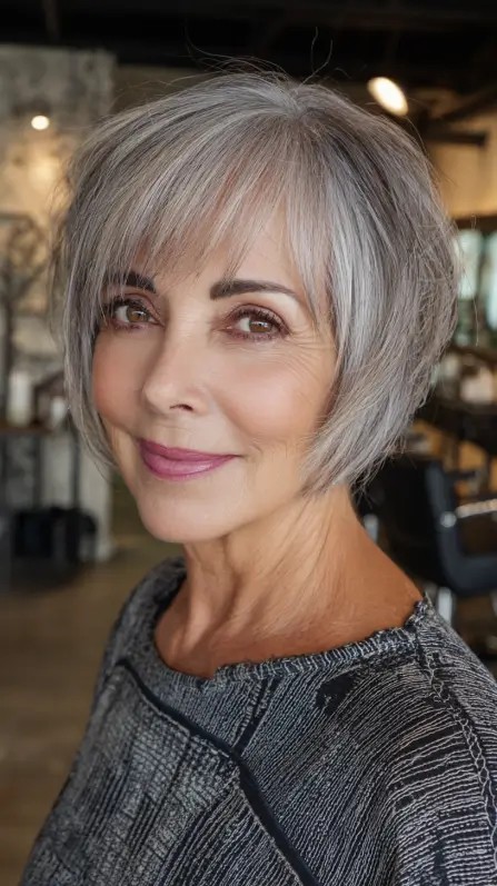 Chic Softly Textured Bob with Wispy Bangs