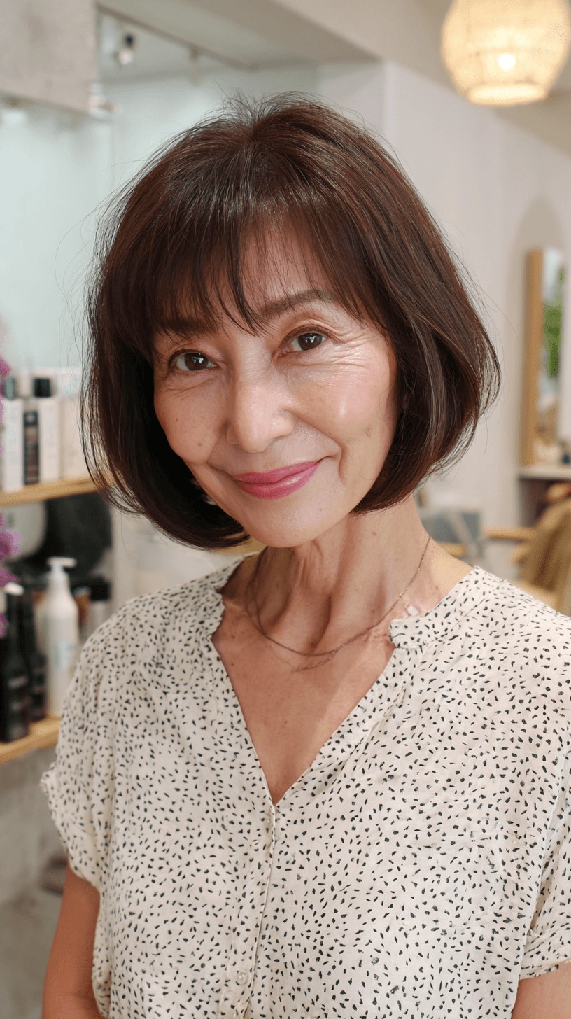 Chic Stacked Bob with Subtle Bangs