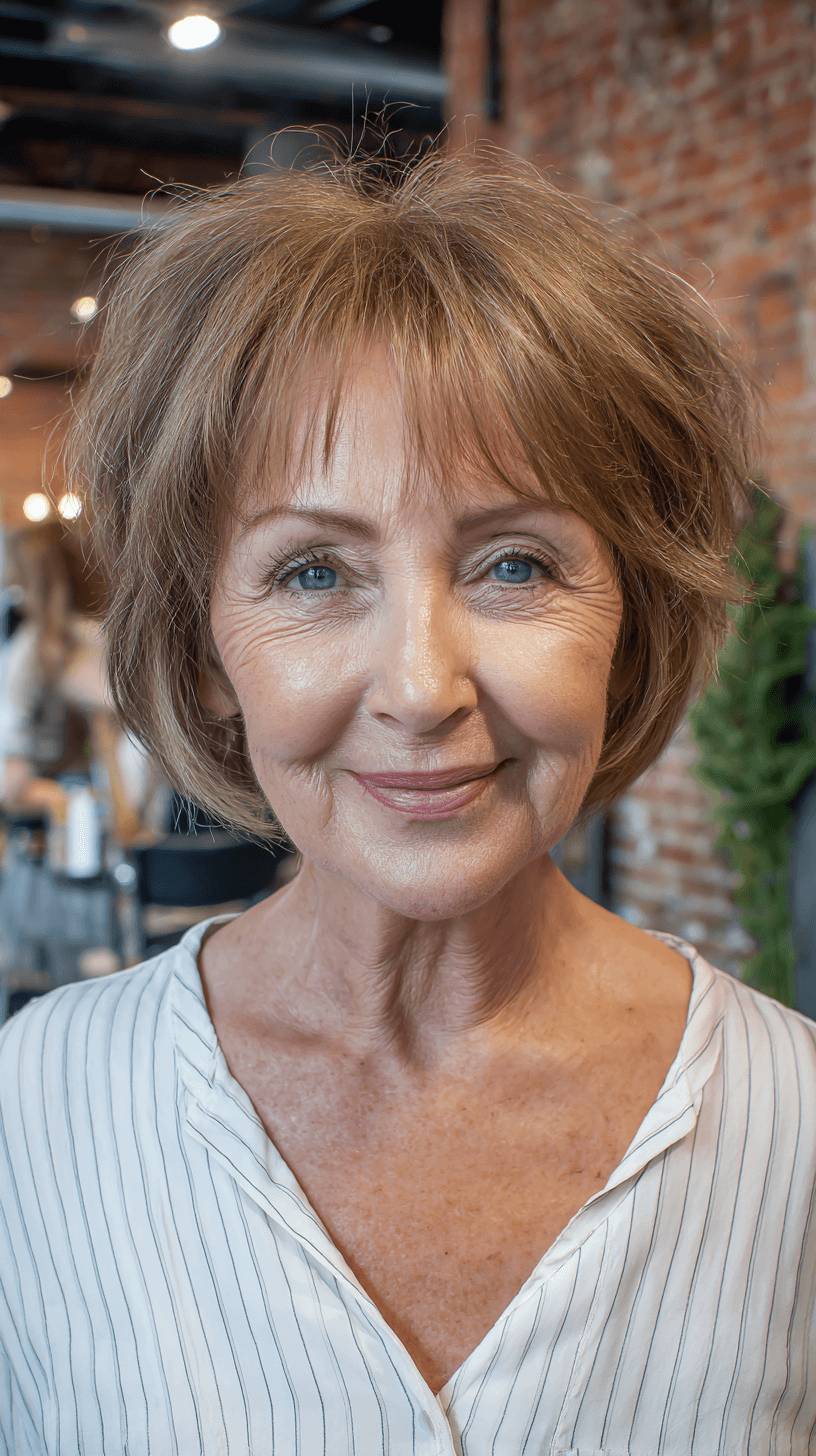 Chic Textured Bob with Soft Layered Bangs