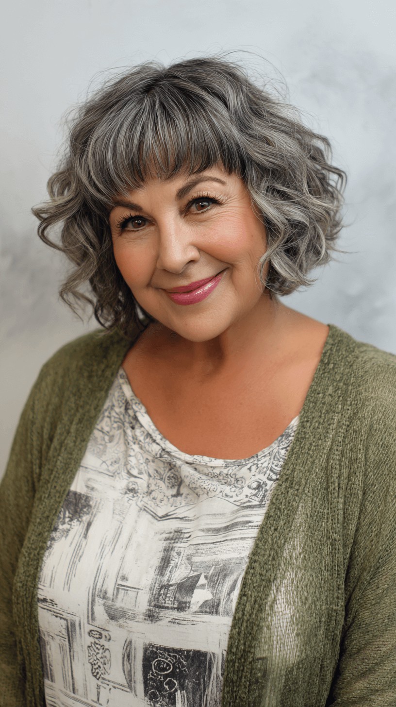 Chic Textured Bubble Bob with Soft Bangs