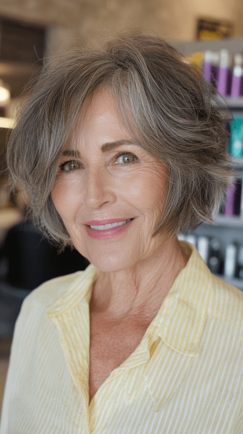 Chic Textured Frayed Bob with Natural Movement