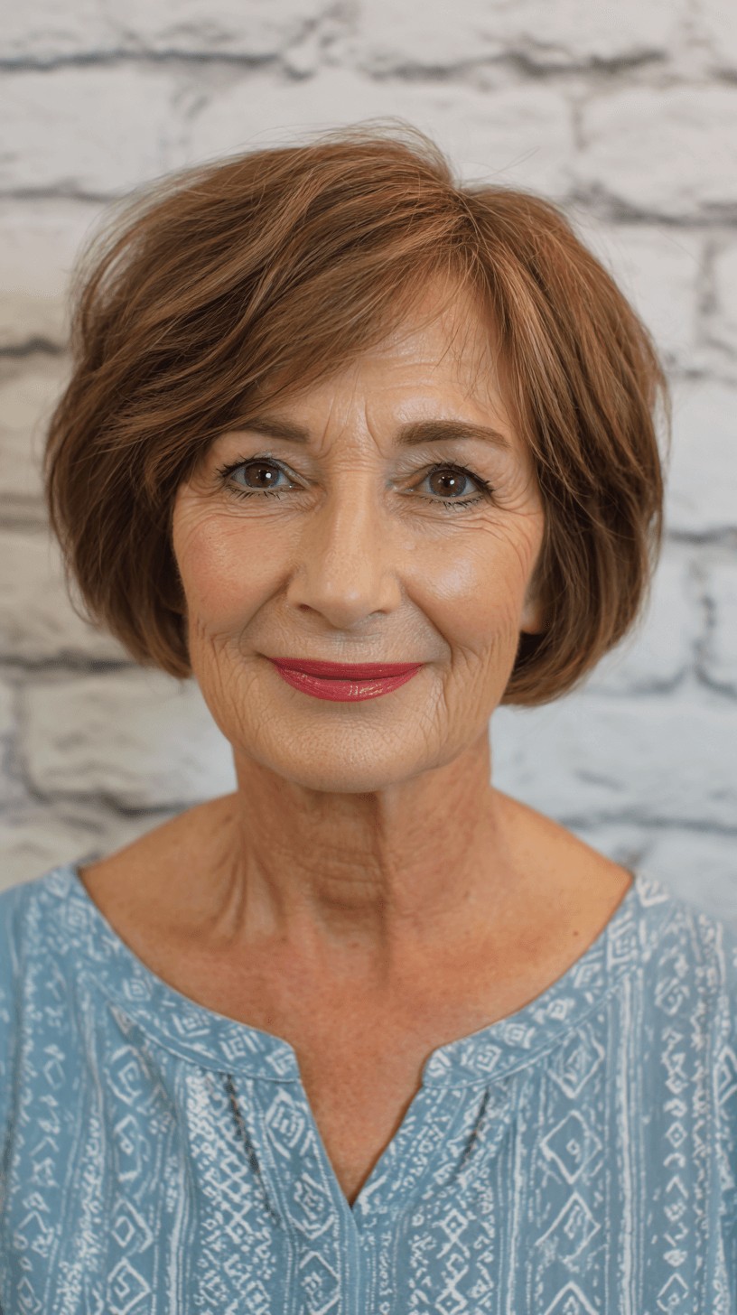 Chic Textured Frayed Bob with Subtle Highlights