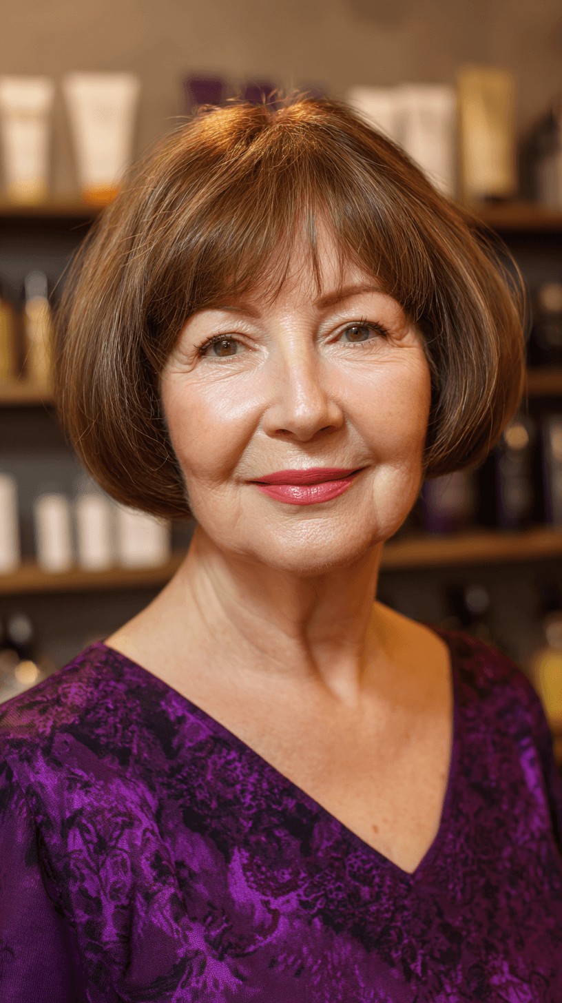 Classic Rounded Bubble Bob with Subtle Bangs