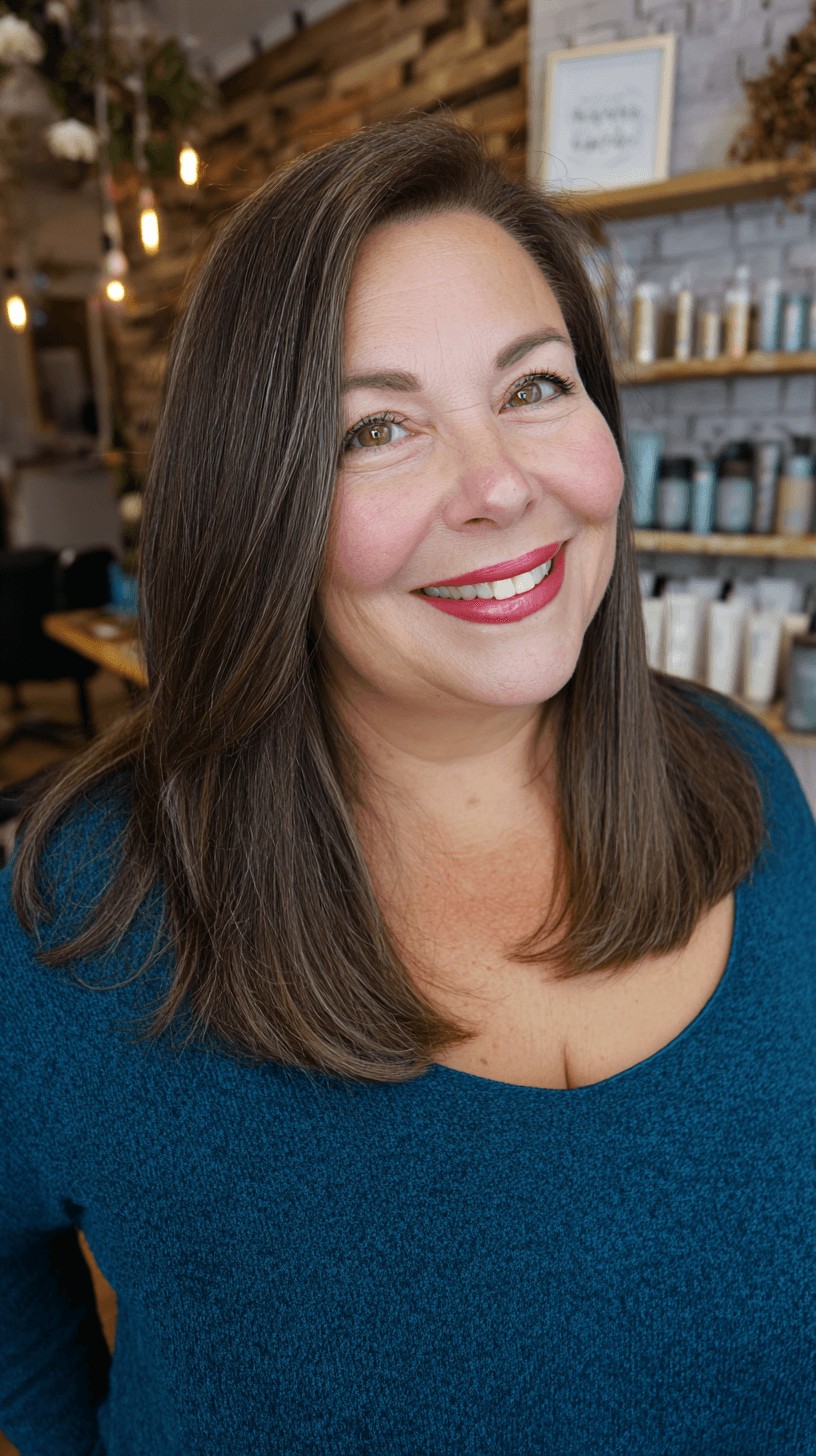 Elegant Long Layered Cut with Soft Face-Framing Highlights