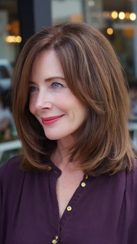 Elegant Mid-Length Cut with Subtle Face Framing